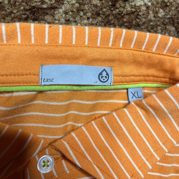 Tasc Polo Shirt Mens Extra Large Performance Stretch Casual Striped - Picture 4 of 9